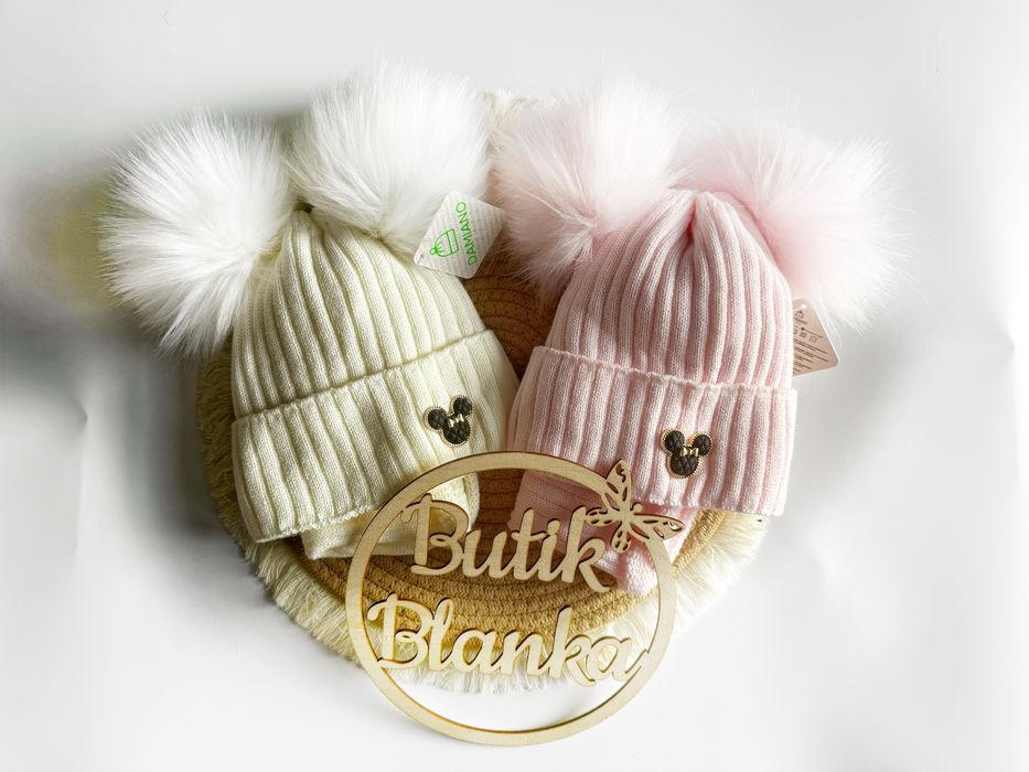 Komplet zimowy dla dziewczynki pompony polski producent