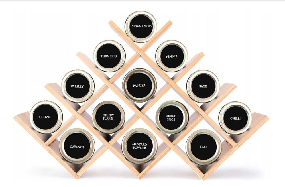 Organizer na przyprawy, drewniany praktyczny lekki pojemny 56x35 CM