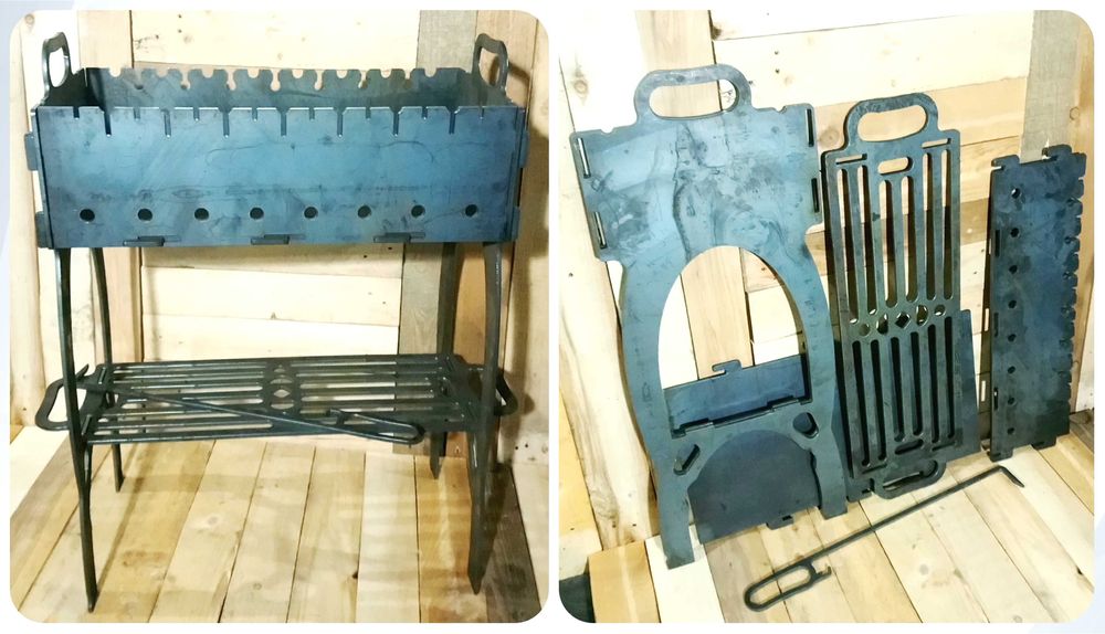 Мангал Разборной, Сталь - 6мм толщина ! Разборной. Н=820мм высотой