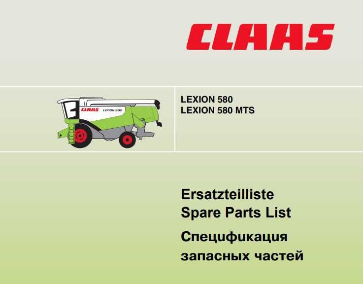 Katalog części Claas Lexion 580, Lexion 580 MTS