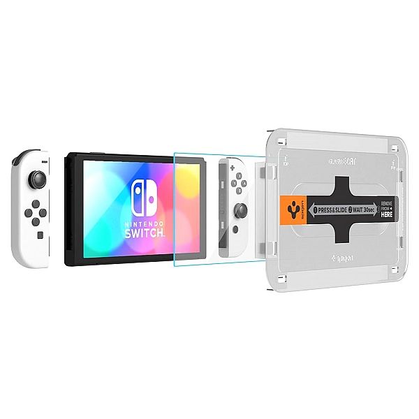 2x Szkło Hartowane Spigen Glas Ez Fit do Nintendo Switch Oled