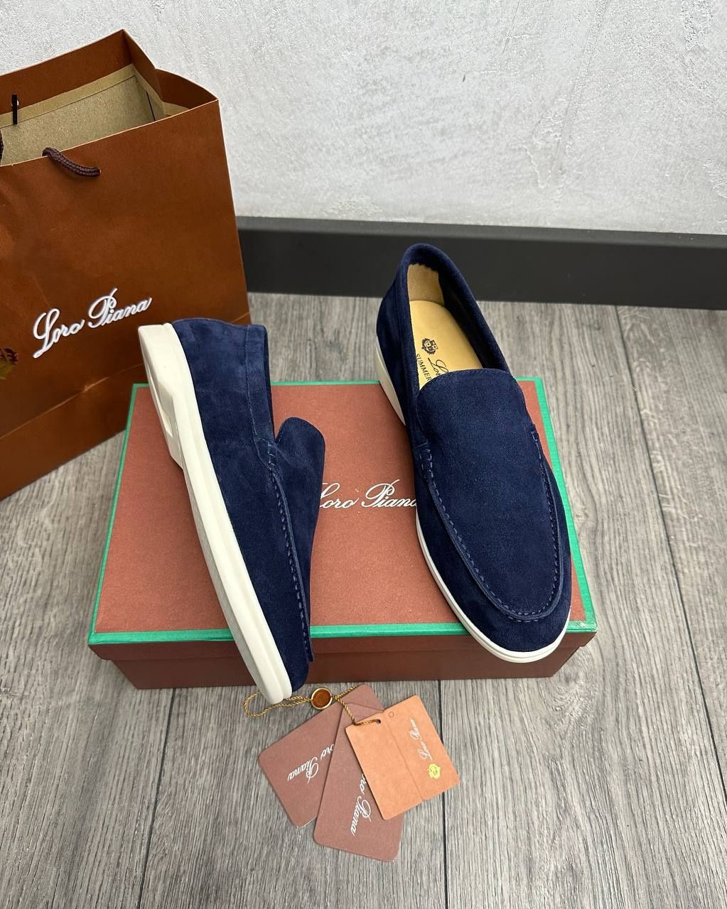 Мужские лоферы  Loro Piana замша