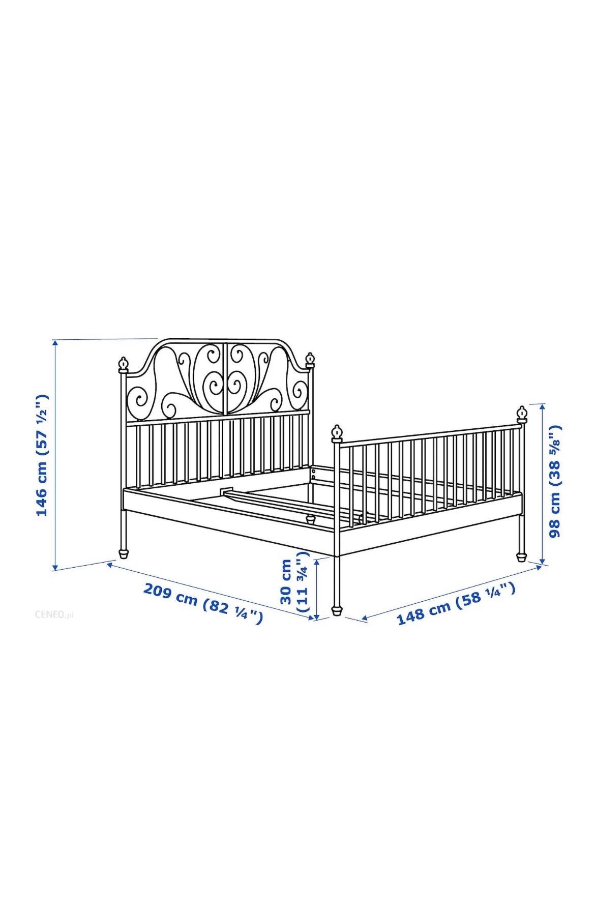 Łóżko IKEA Leirvik + stelaż - 140x200