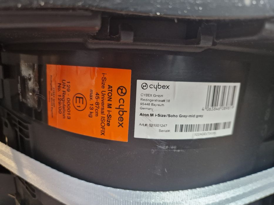 Fotelik/Nosidełko Cybex Aton M i-size Soho/Grey