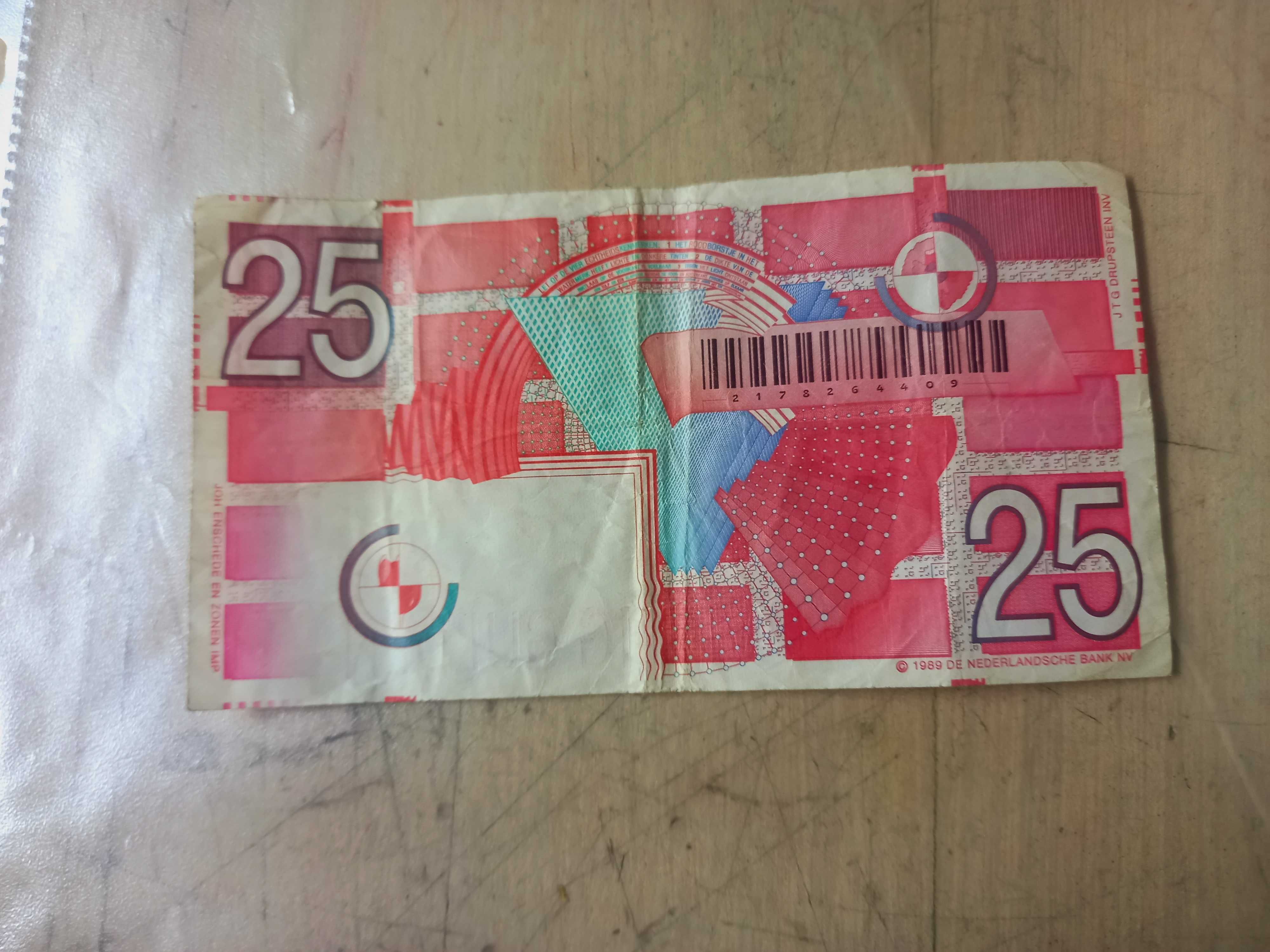 Banknot banknoty Gulden 25 1 dolar amerykański USA 5 marek niemieckich