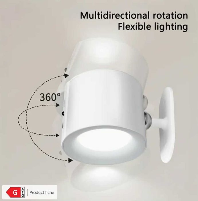 Luz de Parede LED RGB Magnética Moderna