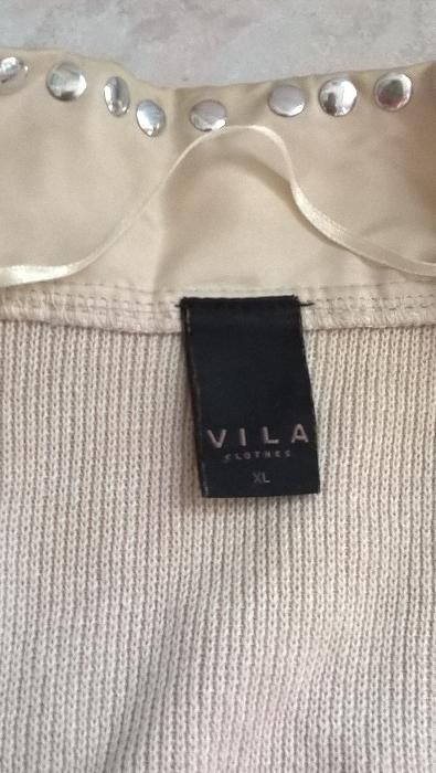Elegancka narzutka kurtka bolerko L/XL kremowa