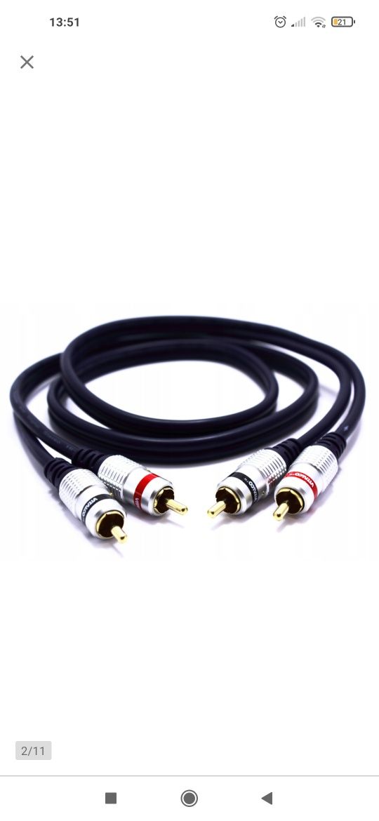 Kable Hi-Fi , 2x rca chinch VITALCO, 1 m,nowe,super jakość,