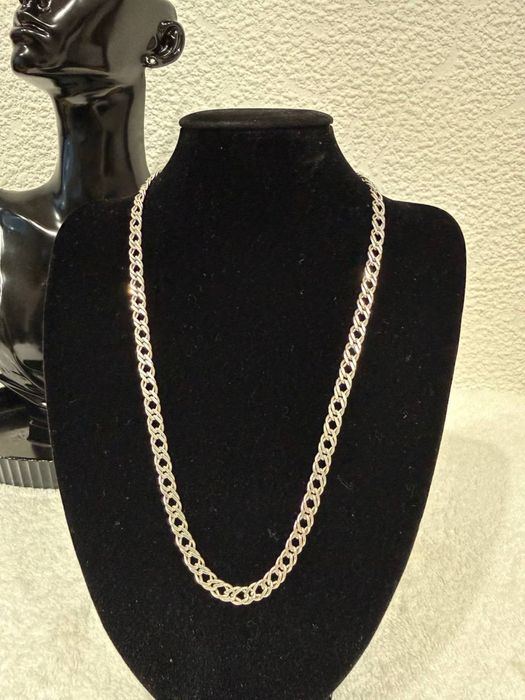 Srebrny łańcuszek 925, 46 cm, 17.88 g, elegancki splot, biżuteria