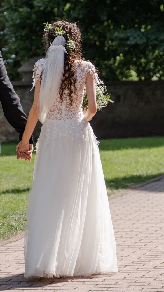 Suknia ślubna boho rustykalna 34/36