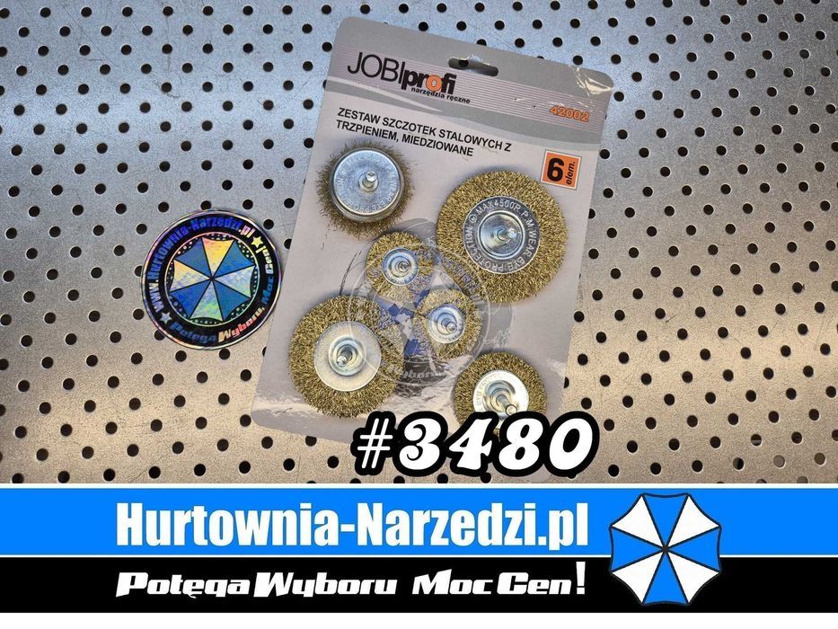 6 szt. Szczotki stalowe miedziowane na wiertarkę szczotka na trzpieniu