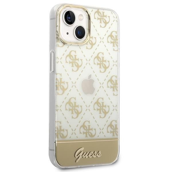 Etui Guess do iPhone 14 Plus Hardcase 4G Pattern Script Gold