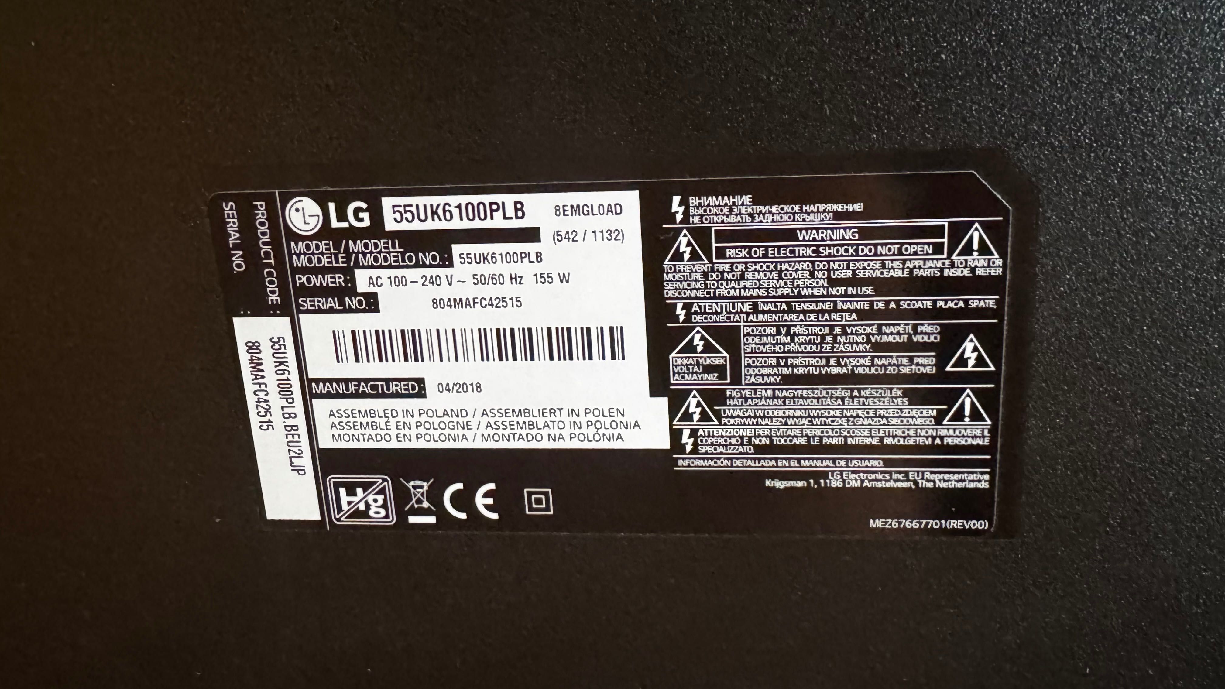 TV LG 55 polegadas nova  mais coluna de som