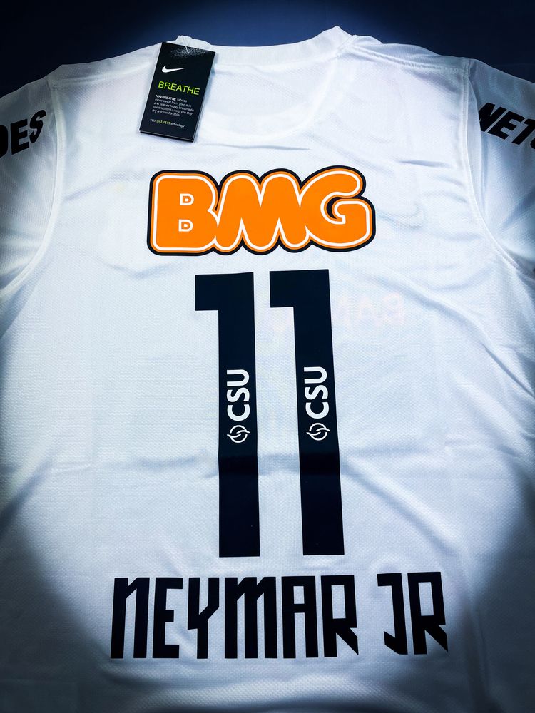 Nowa Biała T-shirt Piłkarska Jersey Neymar Santos «Nike» Y2K / S