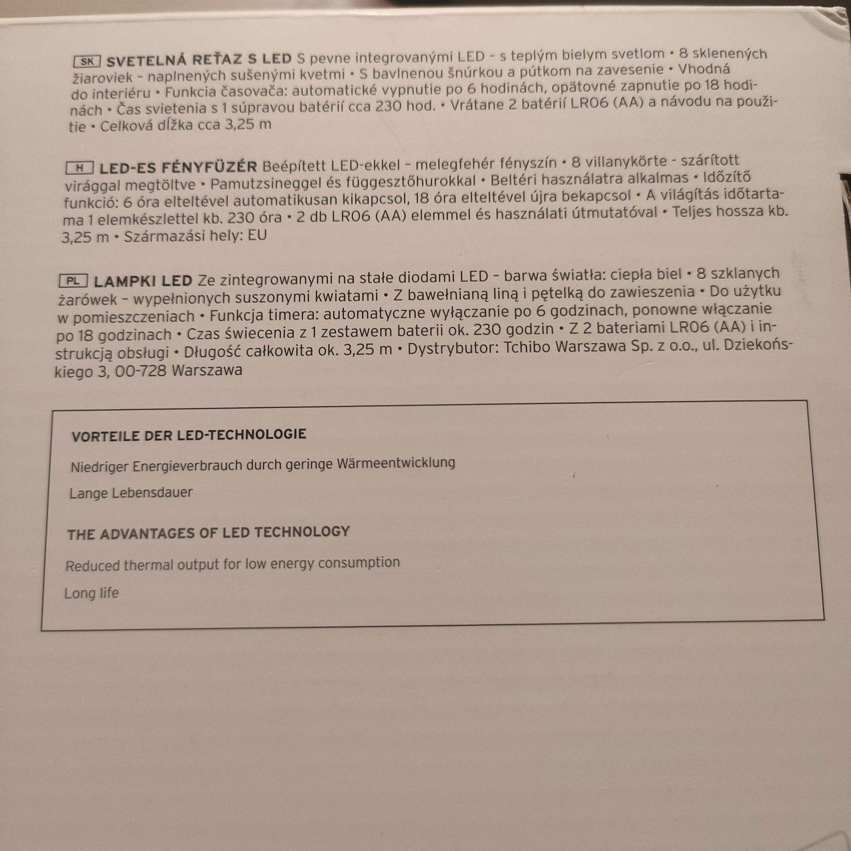 Oświetlenie LED TCHIBO sklep