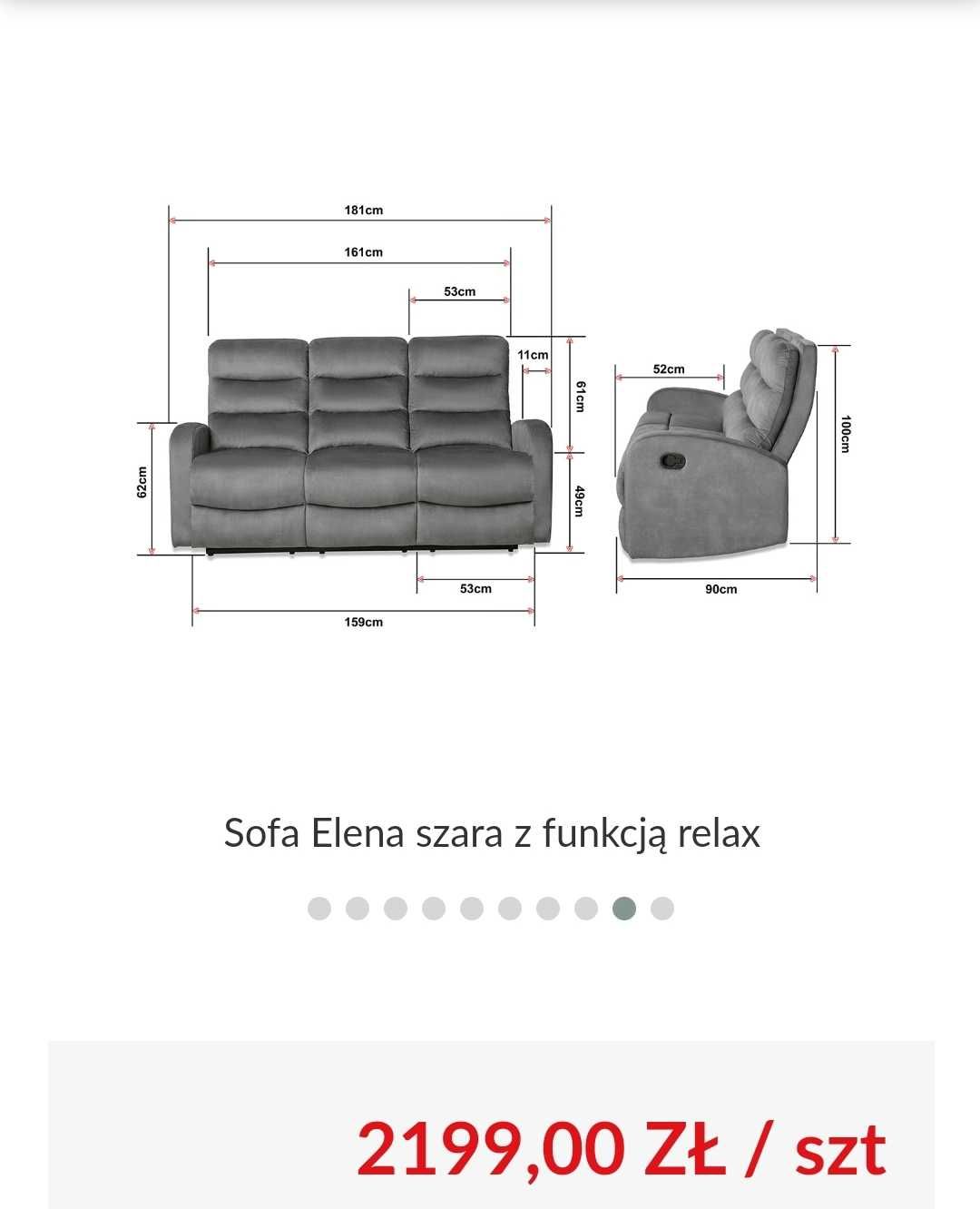Okazja !!! Sofa "Elena" z funkcją relax - Tychy