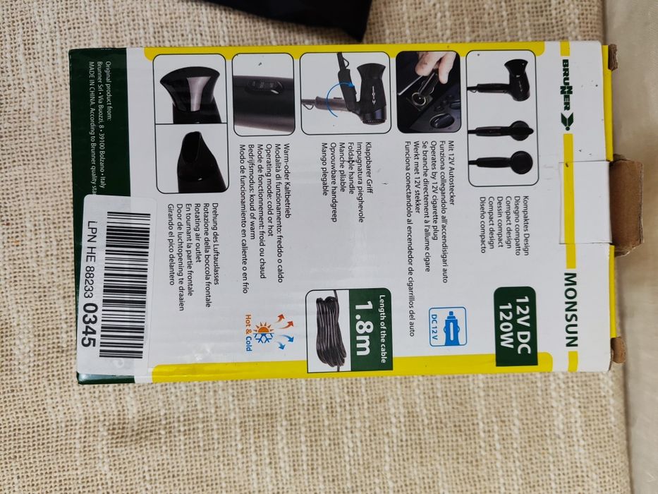 Suszarka Brunner Monsun 12V – , do auta i kampera