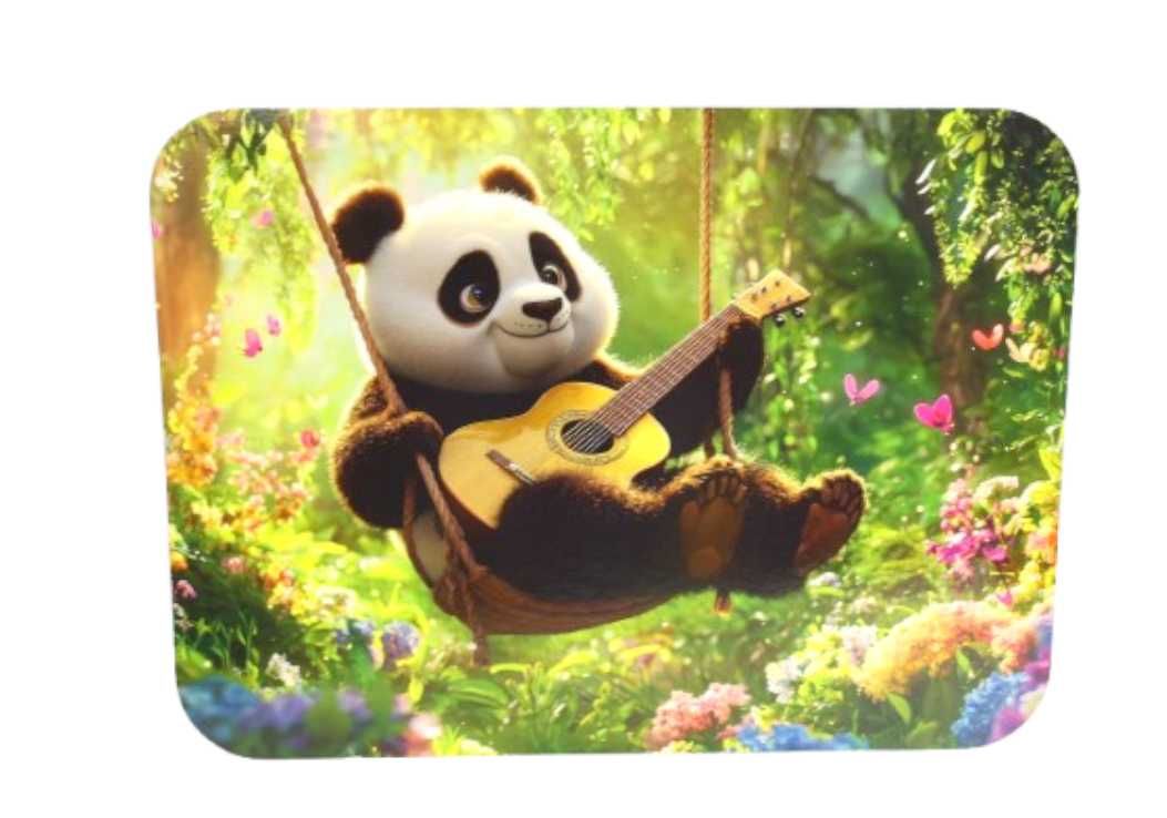 Mata stołowa 40x30 cm  PANDA Z GITARĄ