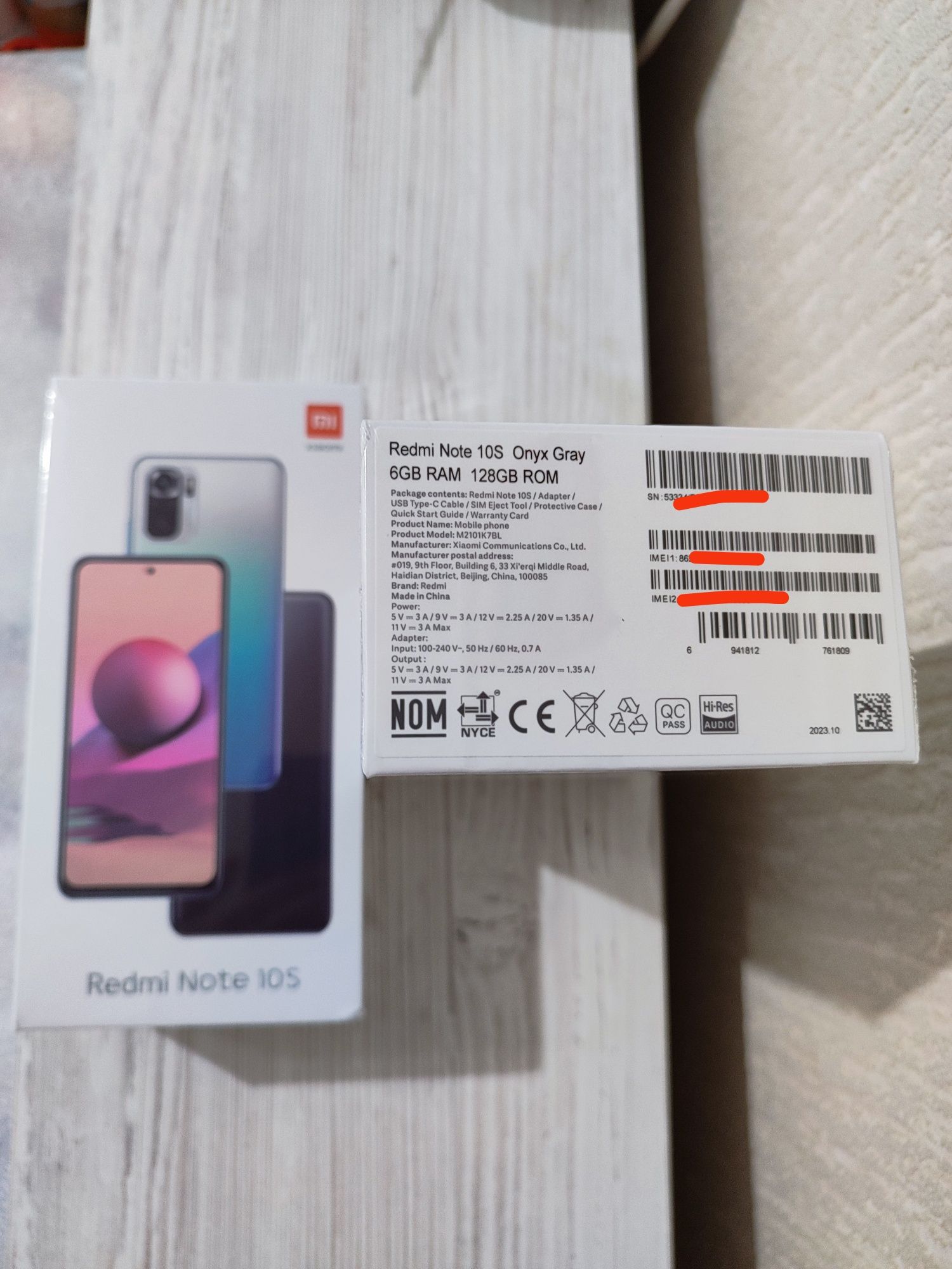 Новий Xiaomi Redmi Note 10S 6/128 gb Onyx Gray Global version запакова