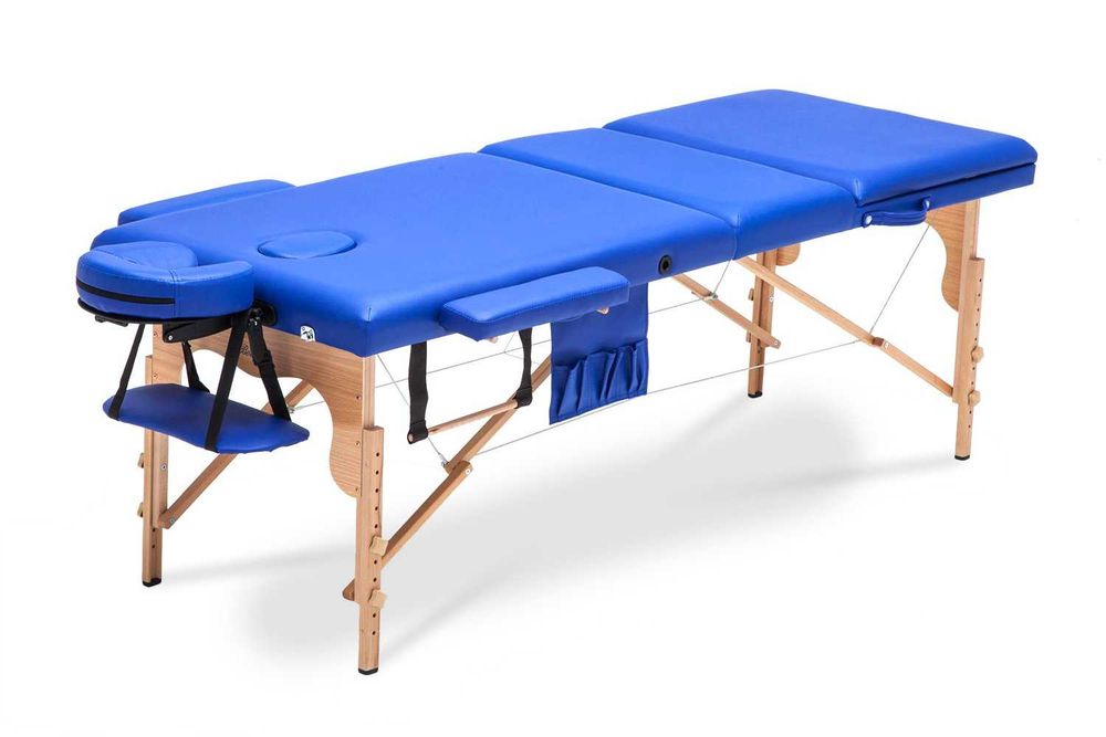 Stół, łóżko do masażu 3-segmentowe drewniane XXL
