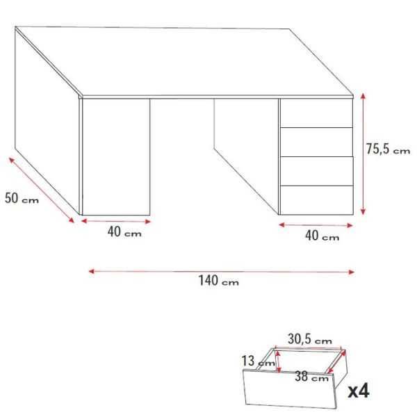 Łóżko piętrowe Raj 4 z biurkiem / meblościanka