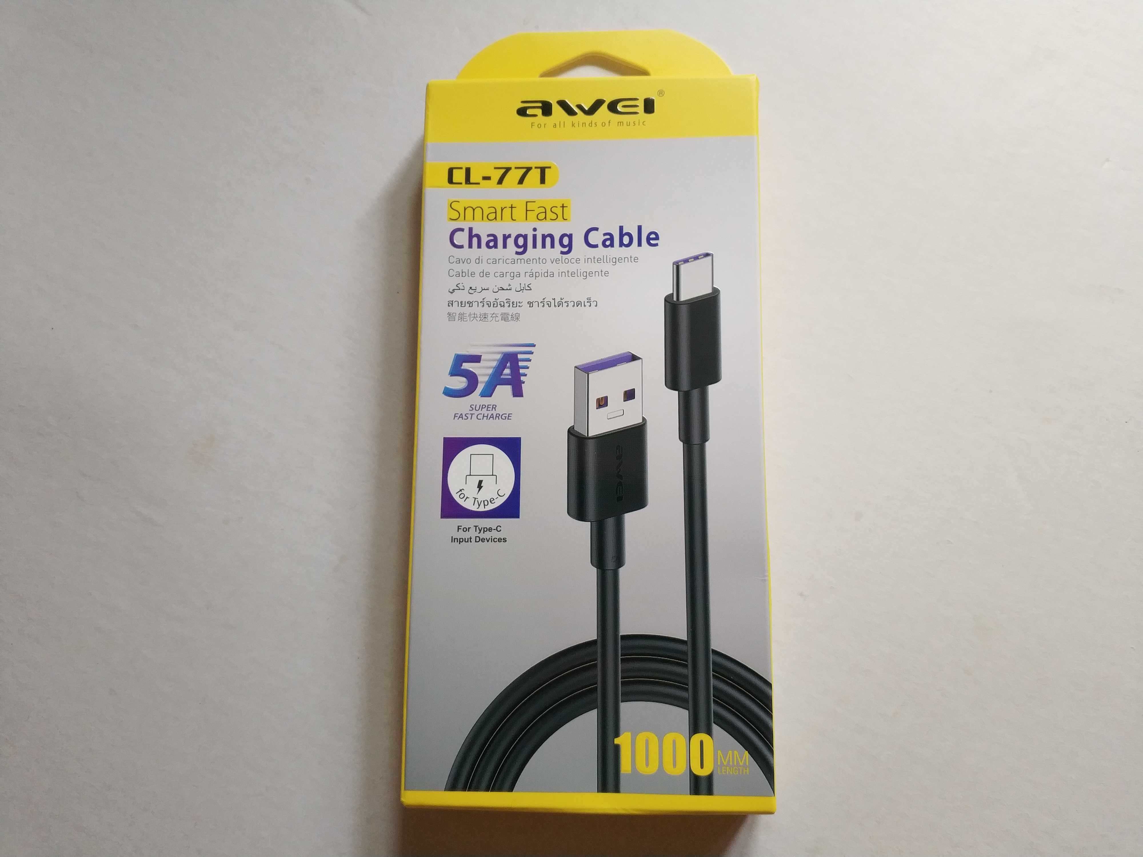 Awei CL-77T USB type-c кабель с быстрой зарядкой Huawei (5А) (1 метр)