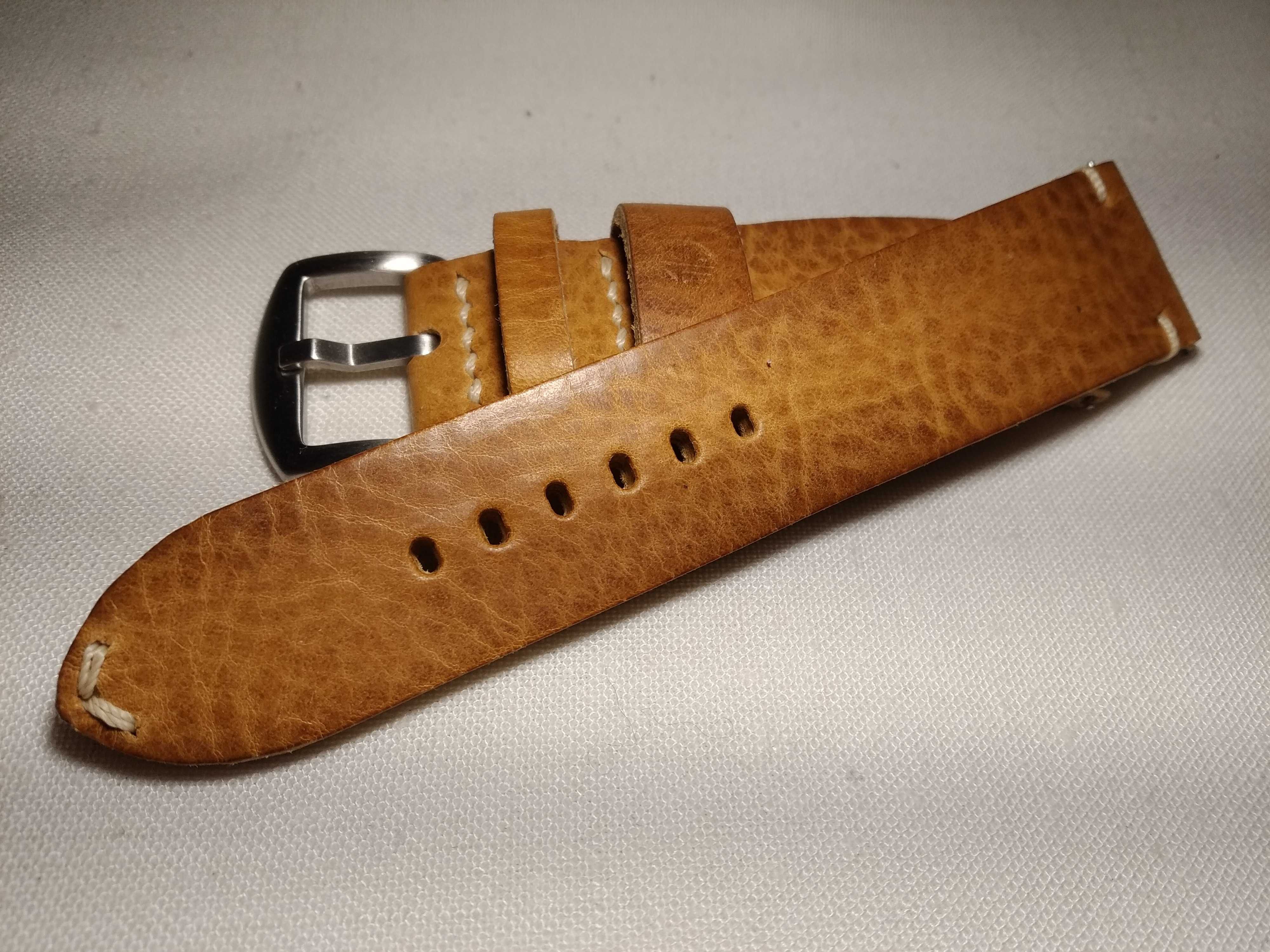 Pasek skórzany do zegarka 24 mm skóra Full Grain , szybki montaż