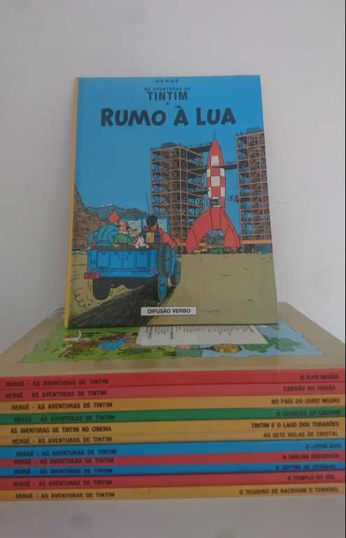 13 livros das Aventuras de Tintin: Edições antigas dos anos 90