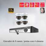 Conjunto‼️ 4 Câmaras ‼️ Ultra FullHD ‼️ 5MP ‼️ Identificação por Rosto