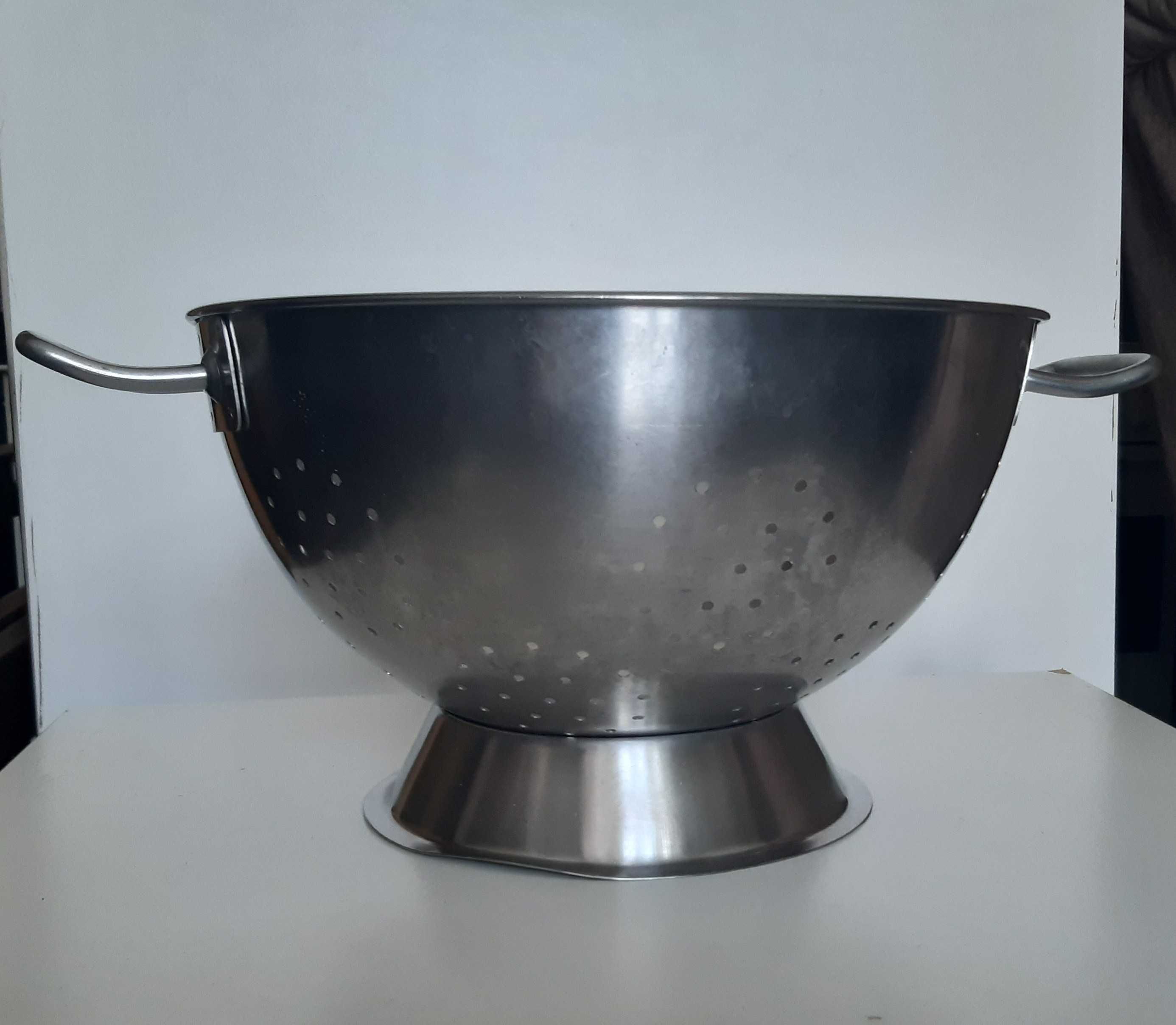 Grande Escoador Escorredor 33cm c/ Asas Aço Inox 18/10
