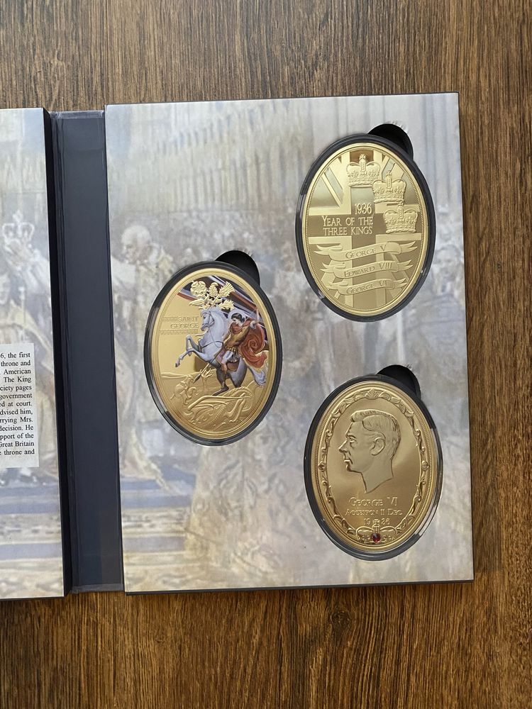 Winsdor monety pozlacane kolekcjonerski zestaw 24karatowe zloto kamien