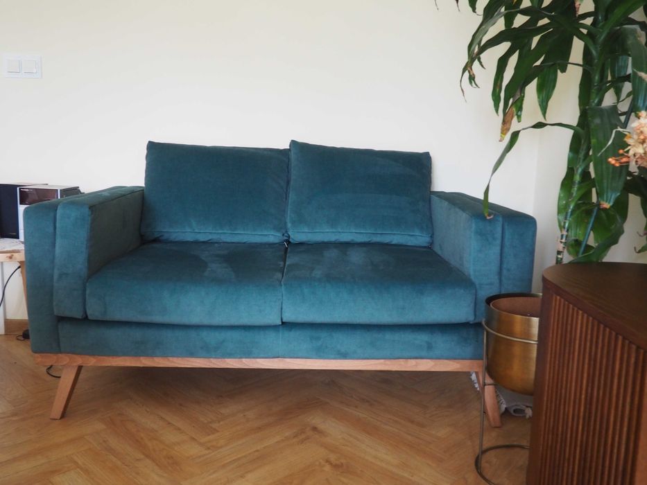 Kanapa, fotel i puff - Scandicsofa, stan doskonały, piękne kolory