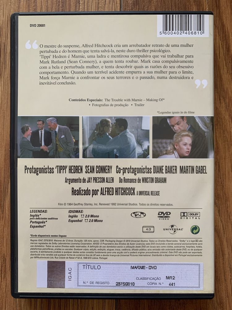 Marnie - Sean Connery - dvd + Íman