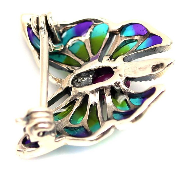 Broszka Srebro925 Naturalne Rubinki i Markazyty