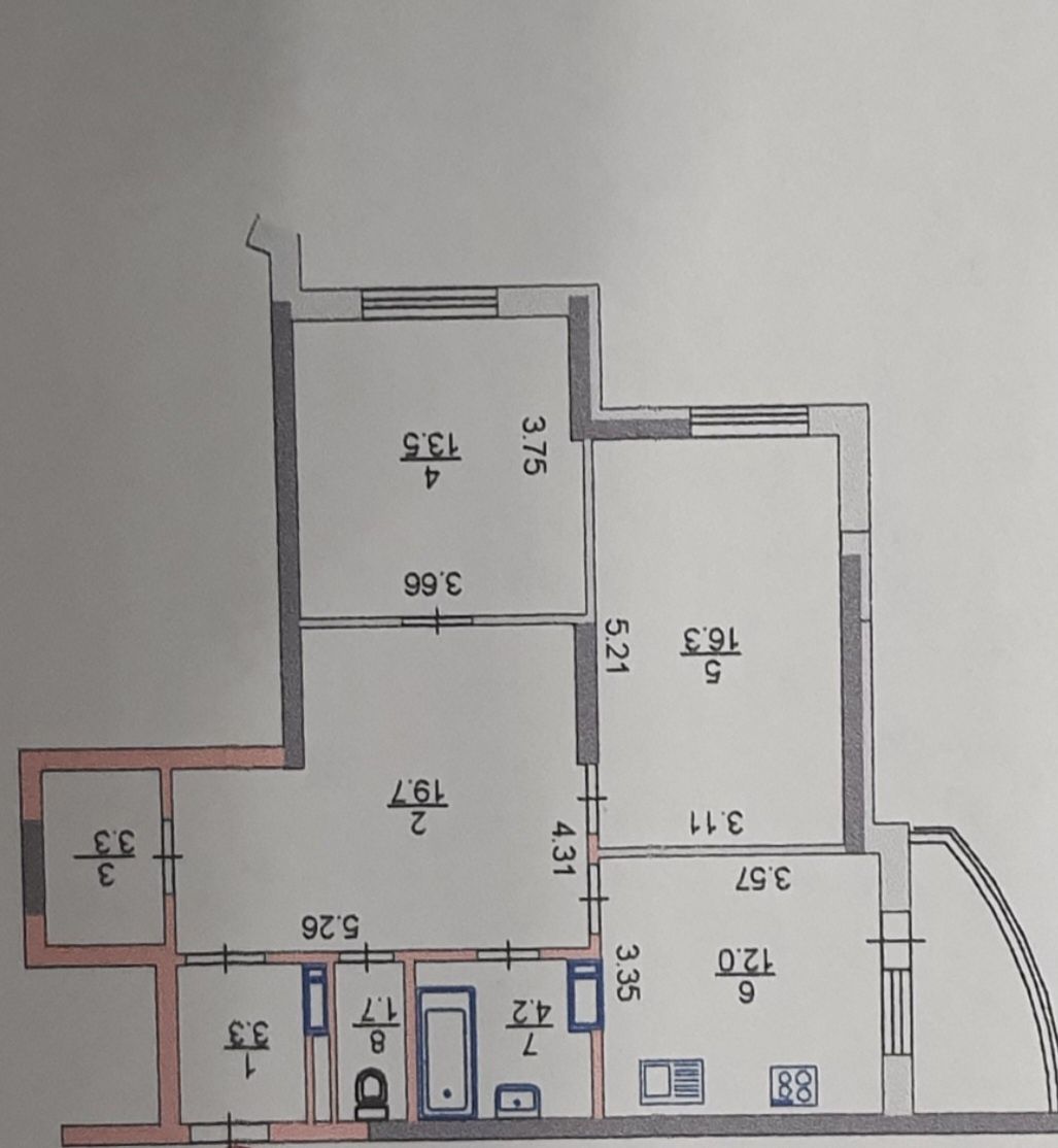 Продам 2к кв вул. Драгоманова 40з, 78.5м2