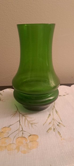 Stary zielony wazon PRL zielony