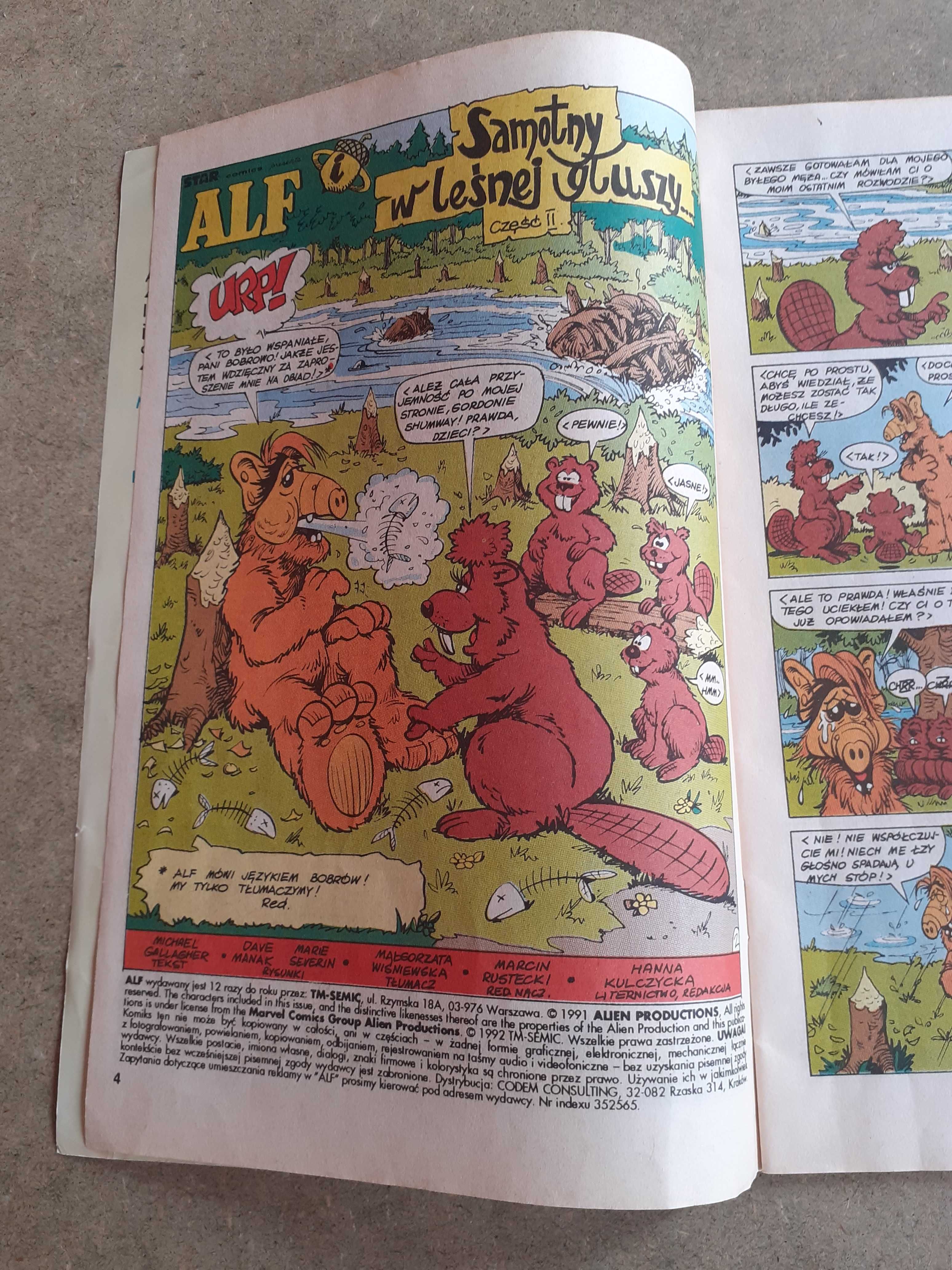 Komiks kolekcjonerski "Alf" nr 7/1992 TM-Semic unikat '90s vintage