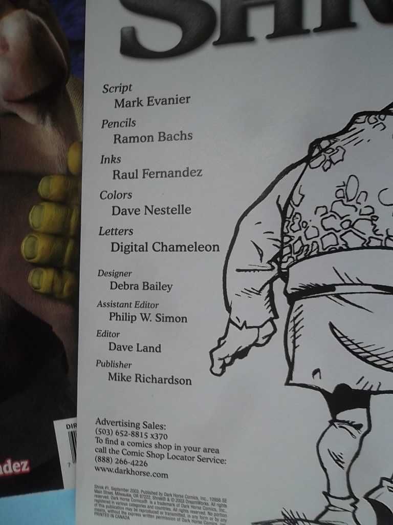 SHREK - Adaptação Oficial do Filme, Nº 1 a 3 (completo), Dark Horse