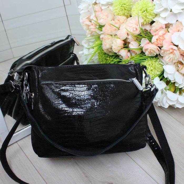 Неймовірна жіноча сумка із лазерної натуральної шкіри