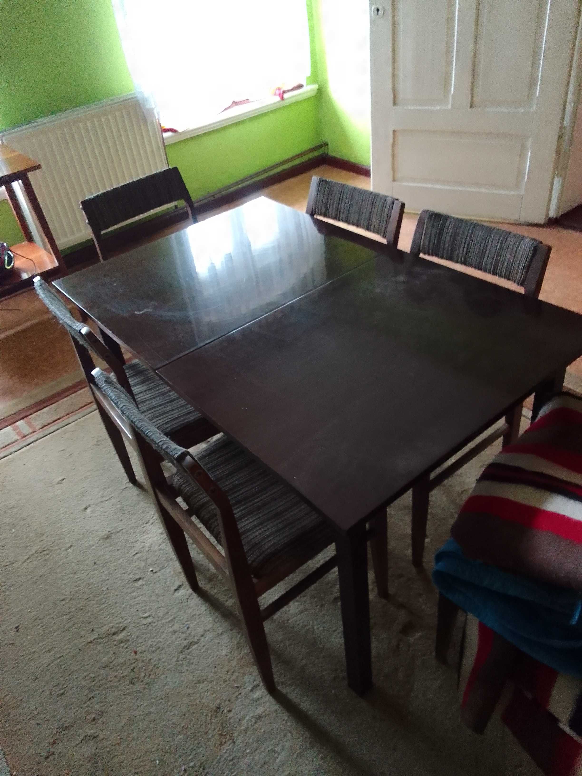 Stary stół i krzesła (lata 60/70) stan dobry, PRL