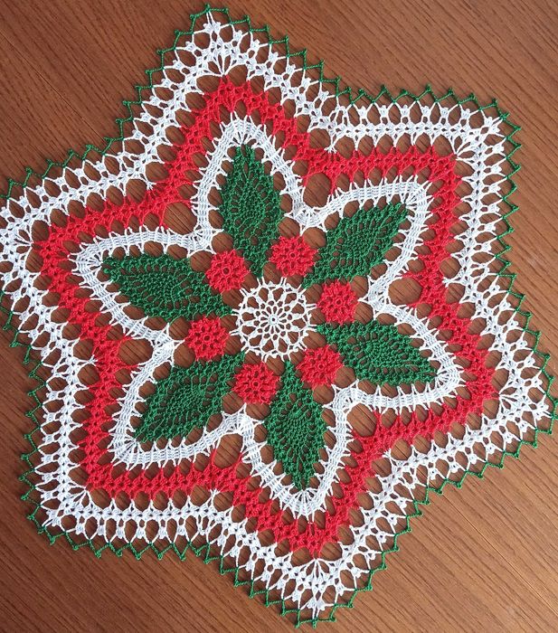 Serwetka świąteczna - Kwiaty poinsecji, Boże Narodzenie