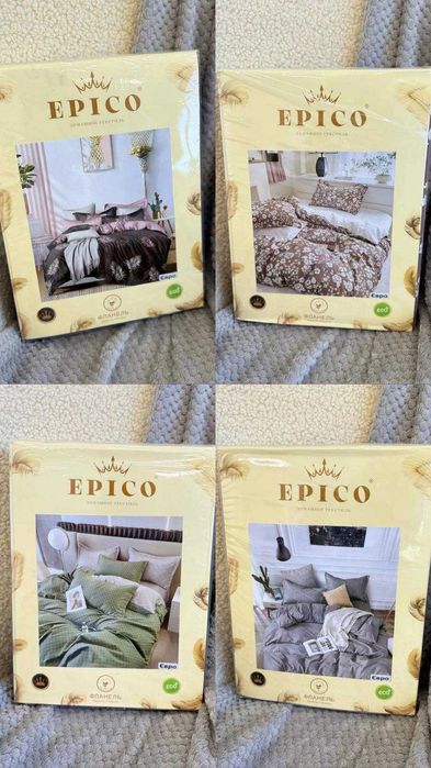 НОВИНКА Постільна білизна Epico Фланель (4 розміри, простинь на ГУМЦІ)