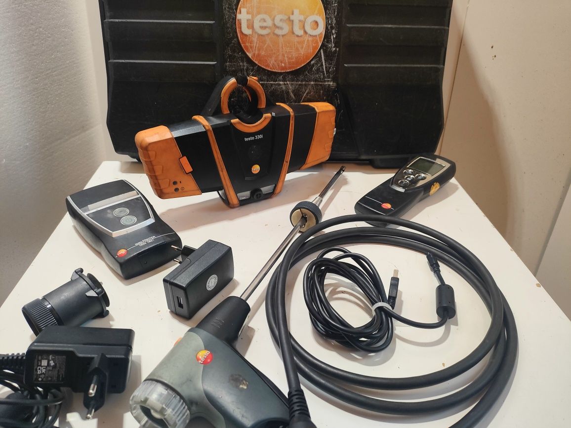 Testo 330i zestaw analizator spalin drukarka