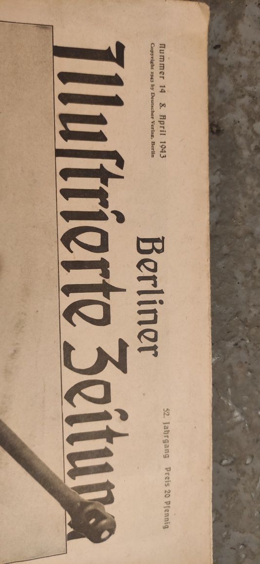 Gazeta niemiecka 1943 II wojna czołg