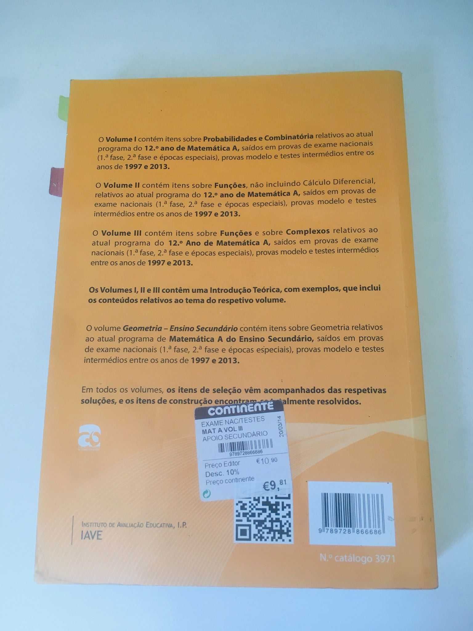 Livro para Estudo Exame Nacional (Matemática A) - 12º Ano (Vol. 3)