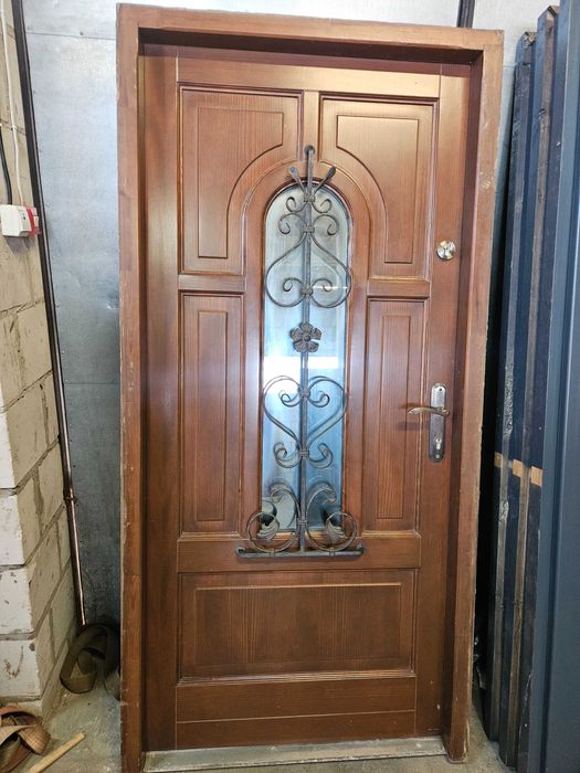 DRZWI Zewnętrzne Drewniane Sosnowe Krata Wejściowe 101x208cm