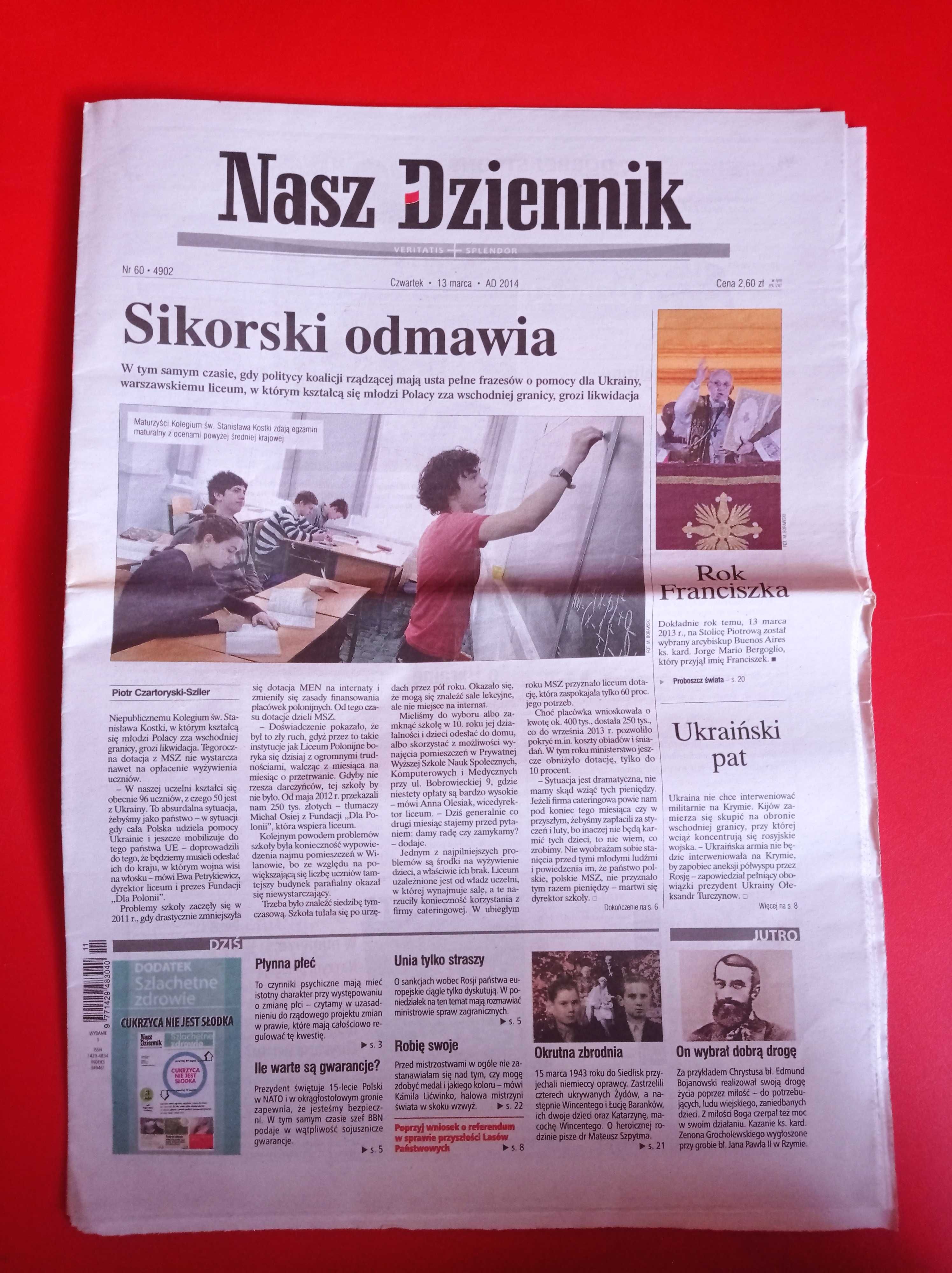 Nasz Dziennik, nr 60/2014, 13 marca 2014