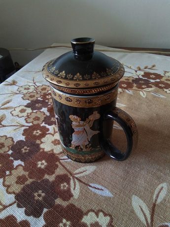 Чашка для заварки чаю, кераміка, розпис, стан нової.