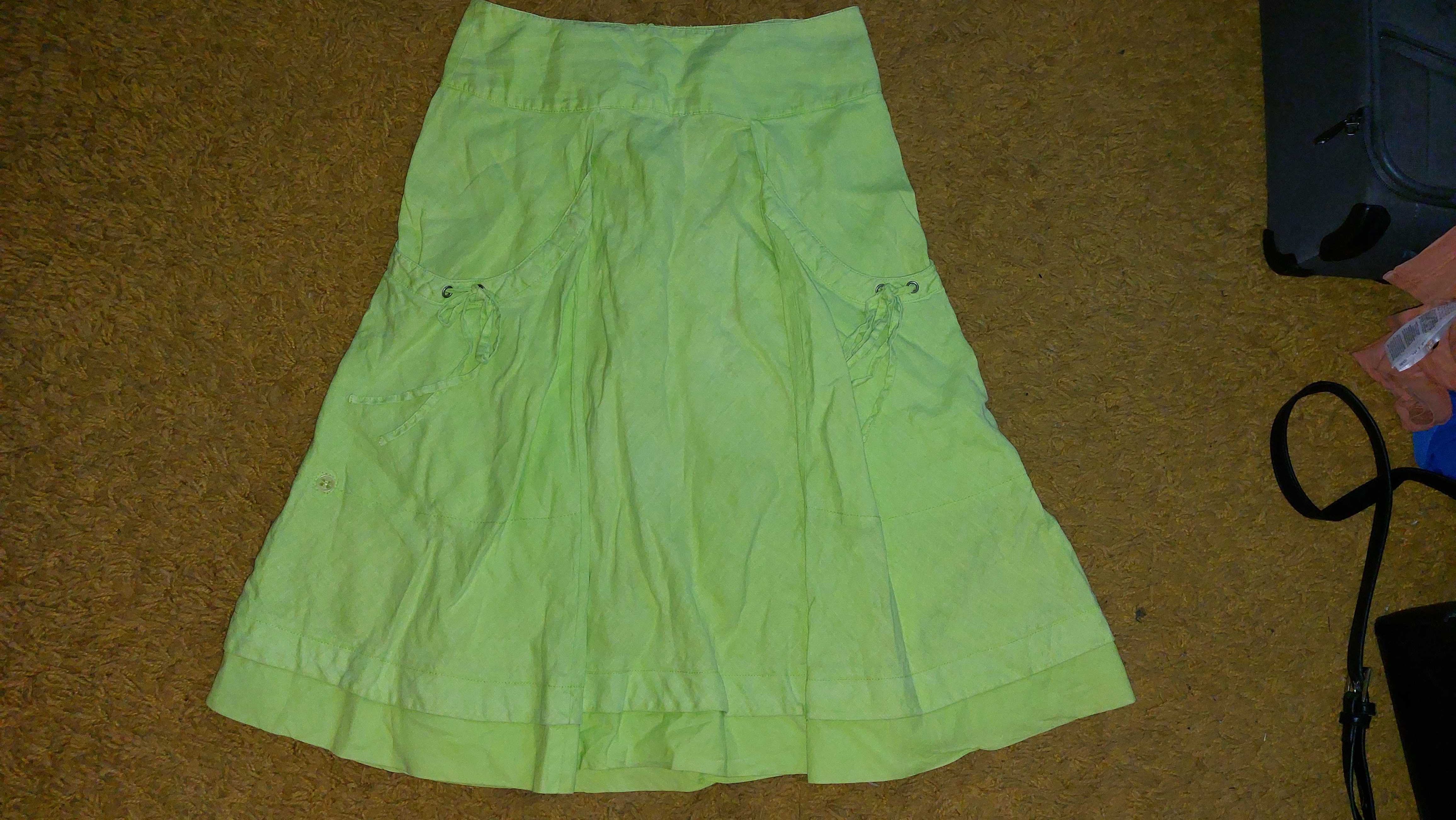 Lniana spodnica Tatuum zielona limonkowa
