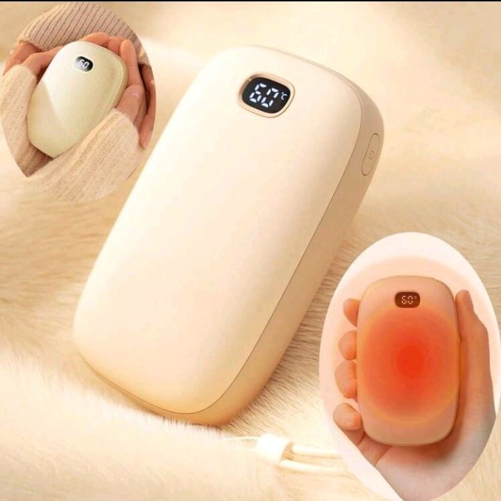 Aquecedor de Mãos de Dupla Face e Power Bank - Compacto e Elegante
